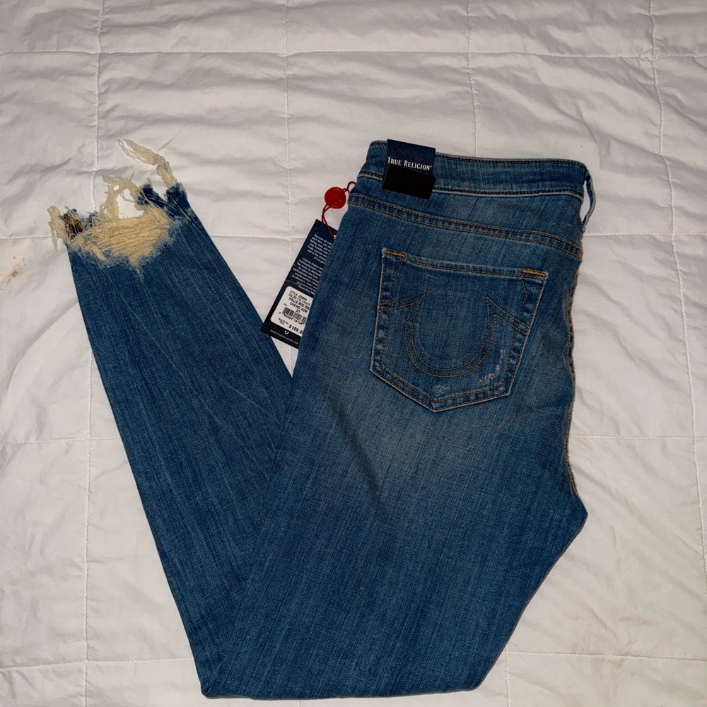 True Religion Halle Mid-Rise And Chewed Hem